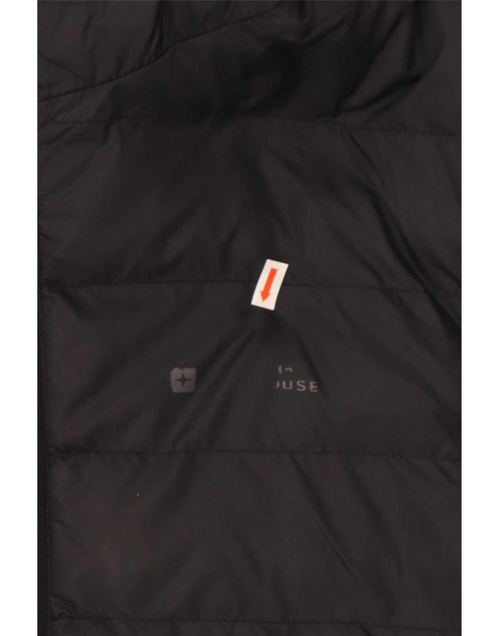 Mountain Warehouse Wattierte Herrenjacke mit Kapuze, UK 40, Größe L, aus schwarzem Nylon