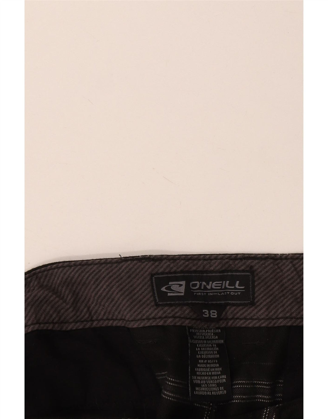 O'Neill Herren Chinoshorts W38 XL Schwarz kariertes Polyester