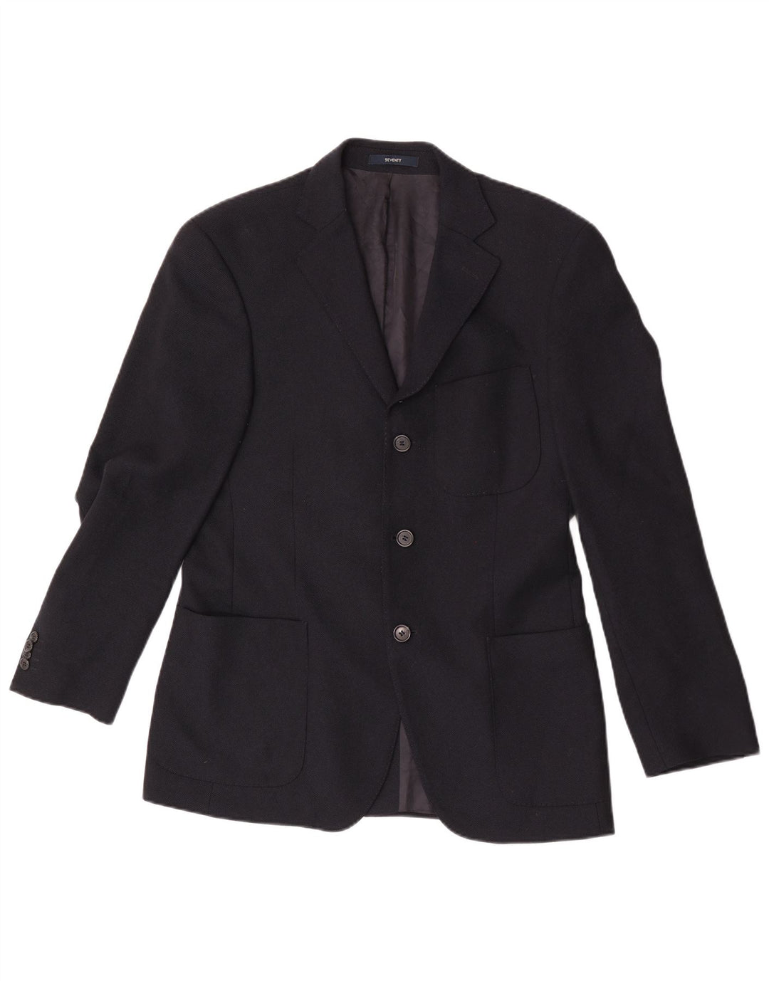 Seventy Herren-Blazer mit 3 Knöpfen, Größe 46, klein, marineblaue Schurwolle