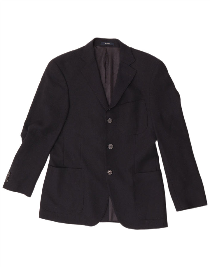 Seventy Herren-Blazer mit 3 Knöpfen, Größe 46, klein, marineblaue Schurwolle