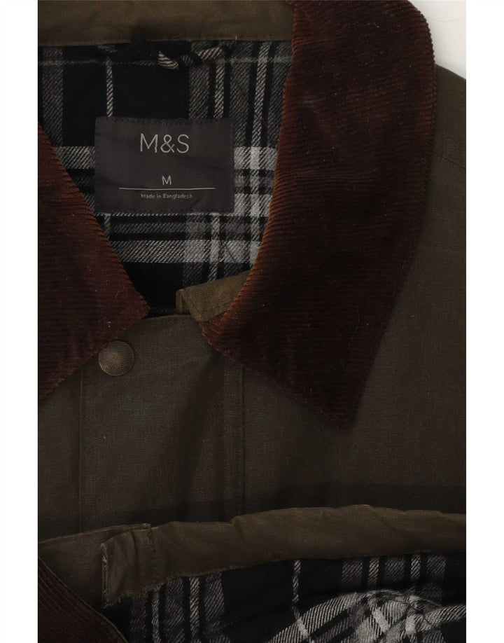 Marks & Spencer Herrenjacke aus gewachster Baumwolle, UK 38, mittleres Khaki