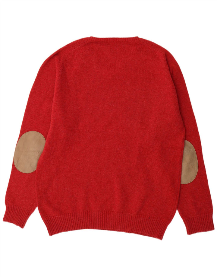 Murphy & Nye Herren-Pullover mit V-Ausschnitt, 2XL, rote Wolle