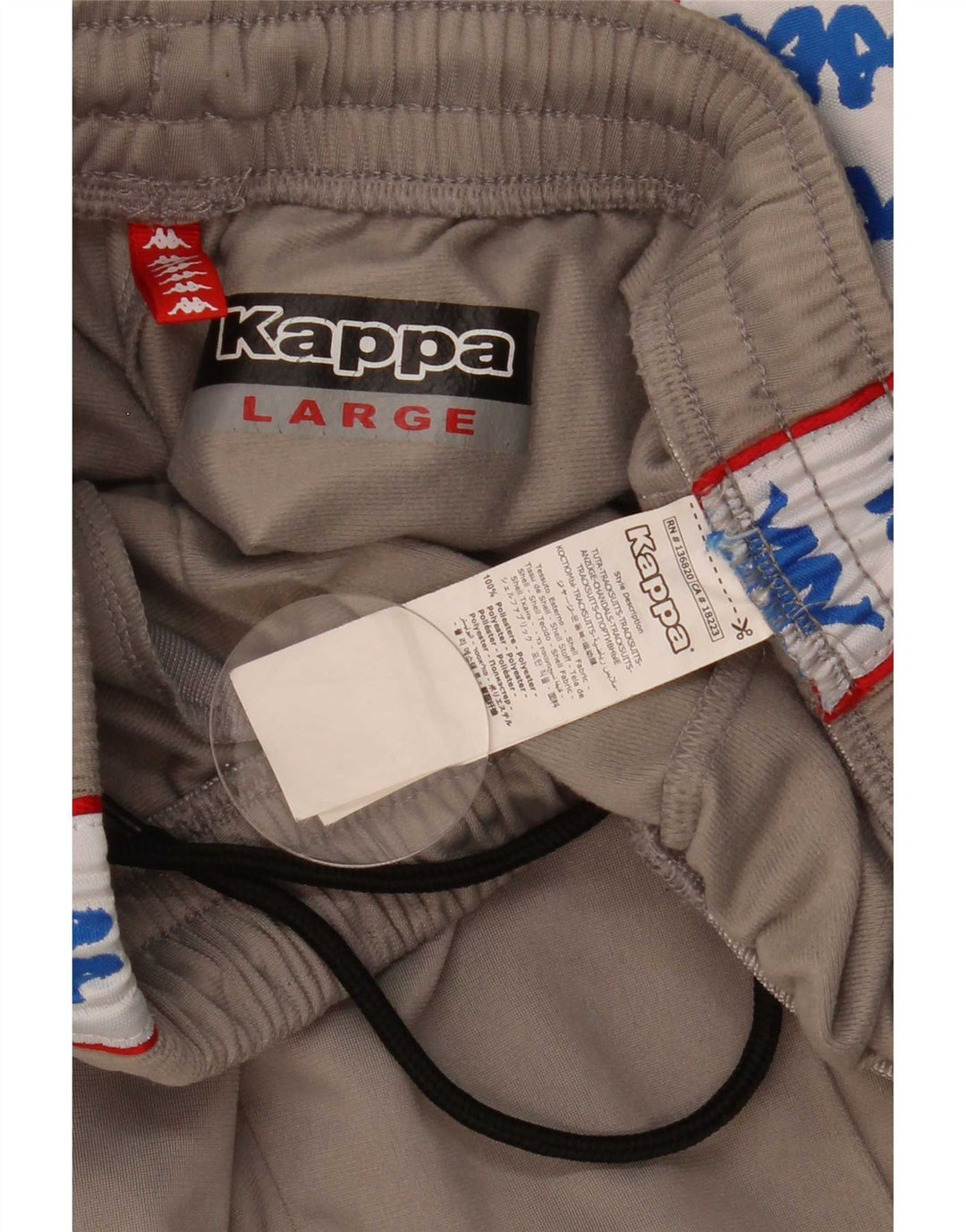 Kappa Herren-Trainingshose mit Grafik, groß, graues Farbblock-Polyester