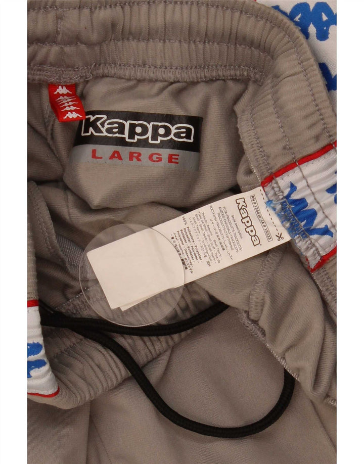 Kappa Herren-Trainingshose mit Grafik, groß, graues Farbblock-Polyester