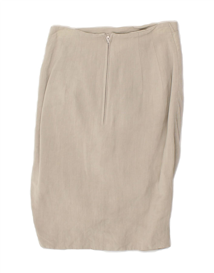 BYBLOS Womens Straight Skirt IT 40 Small W24  Grey Linen Vintage Byblos and Second-Hand Byblos from Messina Hembry 