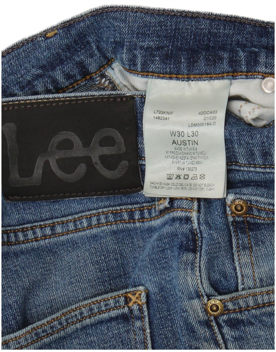 LEE Herren Austin Slim Jeans W30 L30 Blaue Baumwolle
