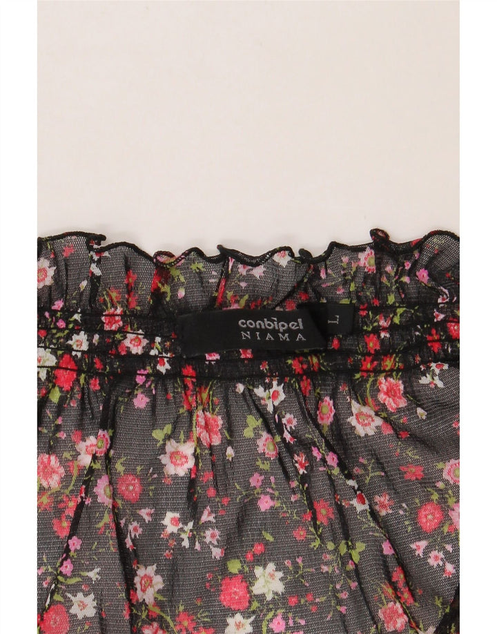 CONBIPEL Womens See Through Blouse Top UK 14 Large Multicoloured Floral Vintage Conbipel and Second-Hand Conbipel from Messina Hembry 