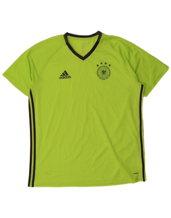 Adidas Herren Deutscher Fußball Bund T-Shirt Top XL Grün Polyester