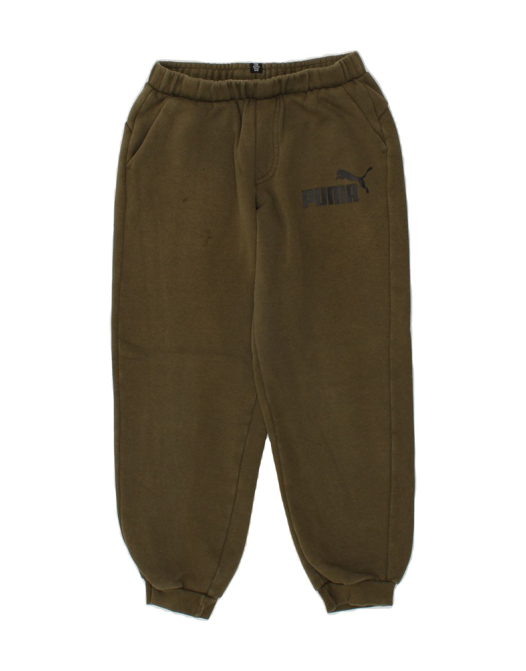 PUMA Boys Tracksuit Trousers Joggers 11-12 Years Khaki Vintage Puma and Second-Hand Puma from Messina Hembry 