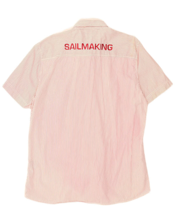 North Sails Herren Grafik-Kurzarmhemd 2XL rosa gestreift aus Baumwolle