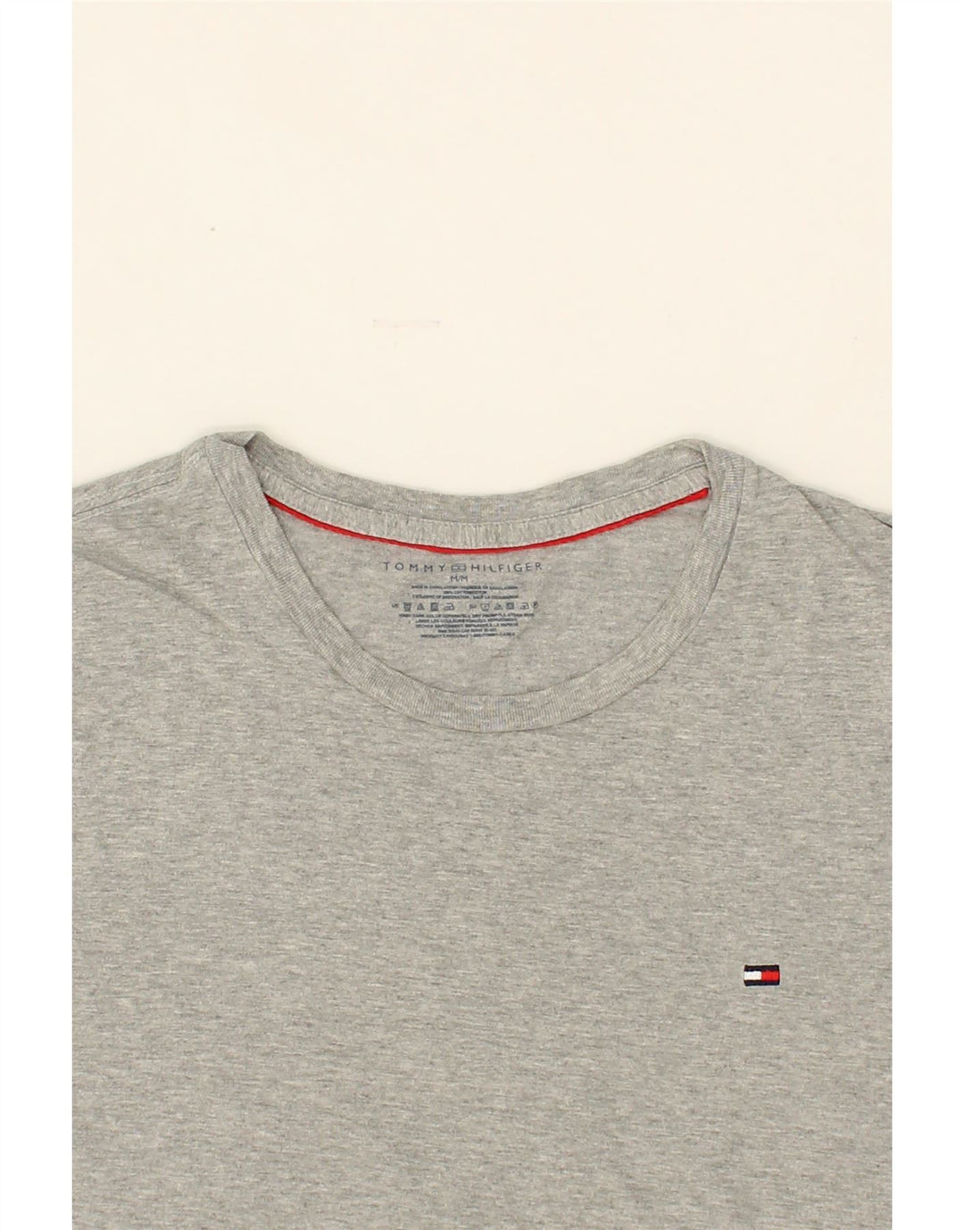 TOMMY HILFIGER Mens T-Shirt Top Medium Grey Cotton Vintage Tommy Hilfiger and Second-Hand Tommy Hilfiger from Messina Hembry 