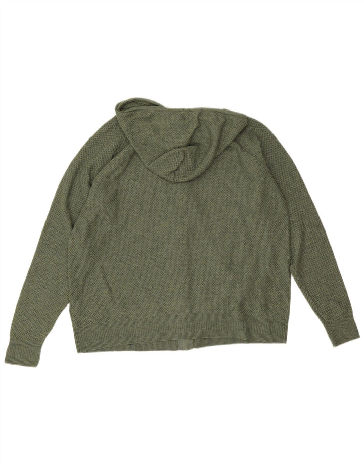 Marks & Spencer Damen-Cardigan mit Kapuze, UK 14, Mittelgrün, Polyester