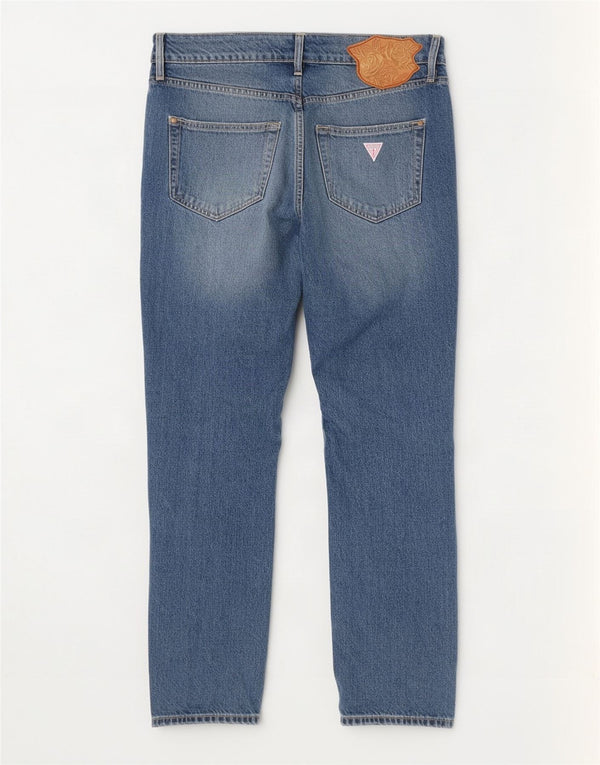 Guess Damen High Rise Straight Jeans W28 L30 Blaue Baumwolle