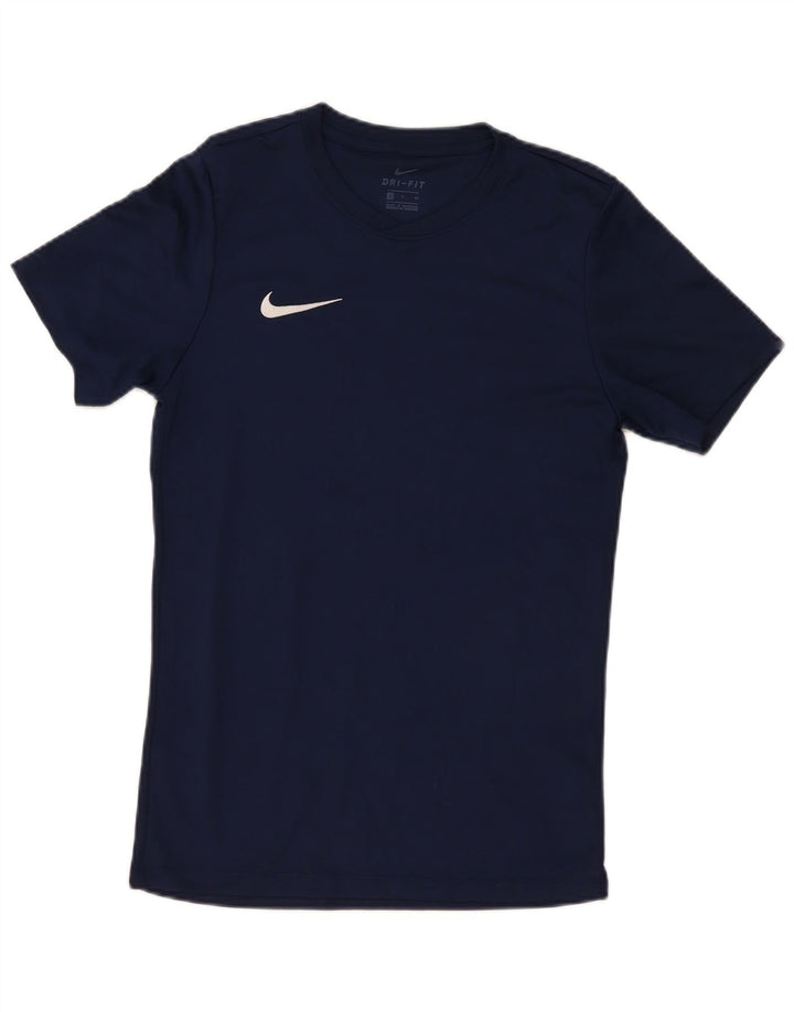 Nike Herren Dri Fit T-Shirt Top Small Marineblau Polyester