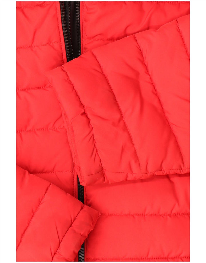 Superdry Herren-Jacke mit Kapuze, gepolstert, UK 40, Größe L, Rot, Polyester