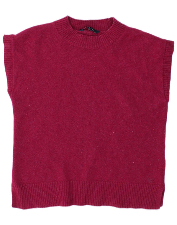 Crew Clothing Damen Weste Tank Top UK 10 Small Rosa Wolle