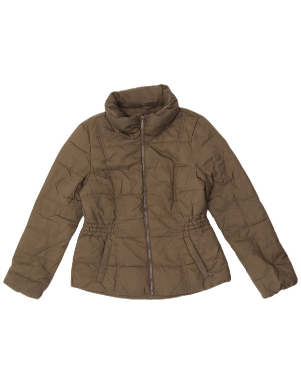 Marks & Spencer Wattierte Damenjacke mit Kapuze, UK 12, Medium Khaki, Polyester