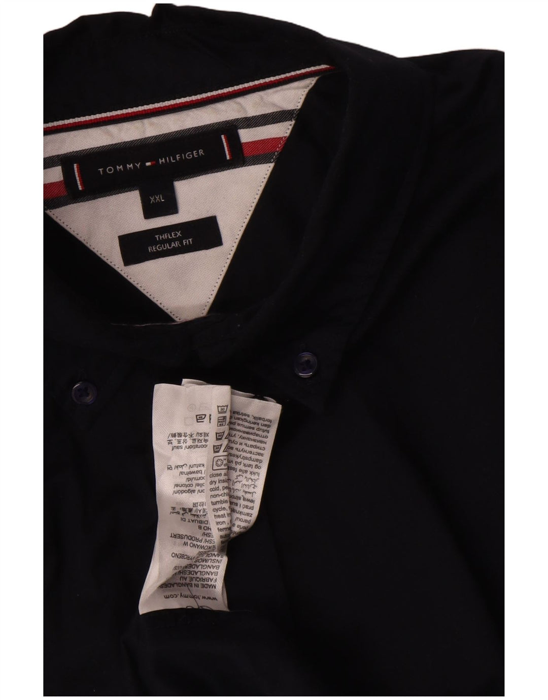 Tommy Hilfiger Herren-Hemd, reguläre Passform, 2XL, Marineblau, Baumwolle