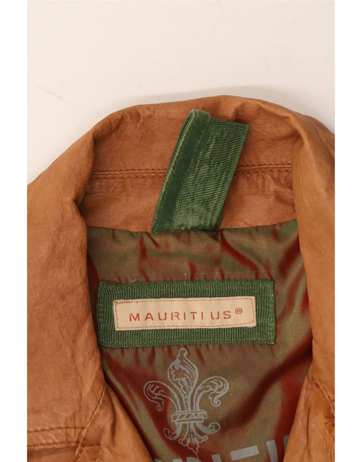 MAURITIUS Womens Leather Jacket EU 40 Medium Brown Vintage Mauritius and Second-Hand Mauritius from Messina Hembry 