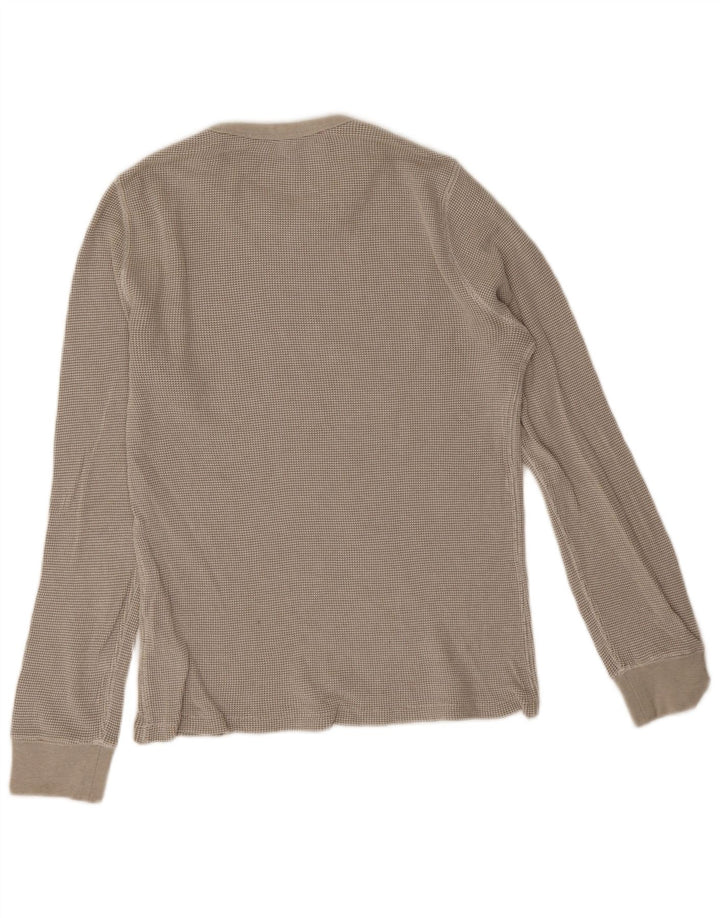 Marks & Spencer Herren-Oberteil, langärmelig, mittelbeige Baumwolle