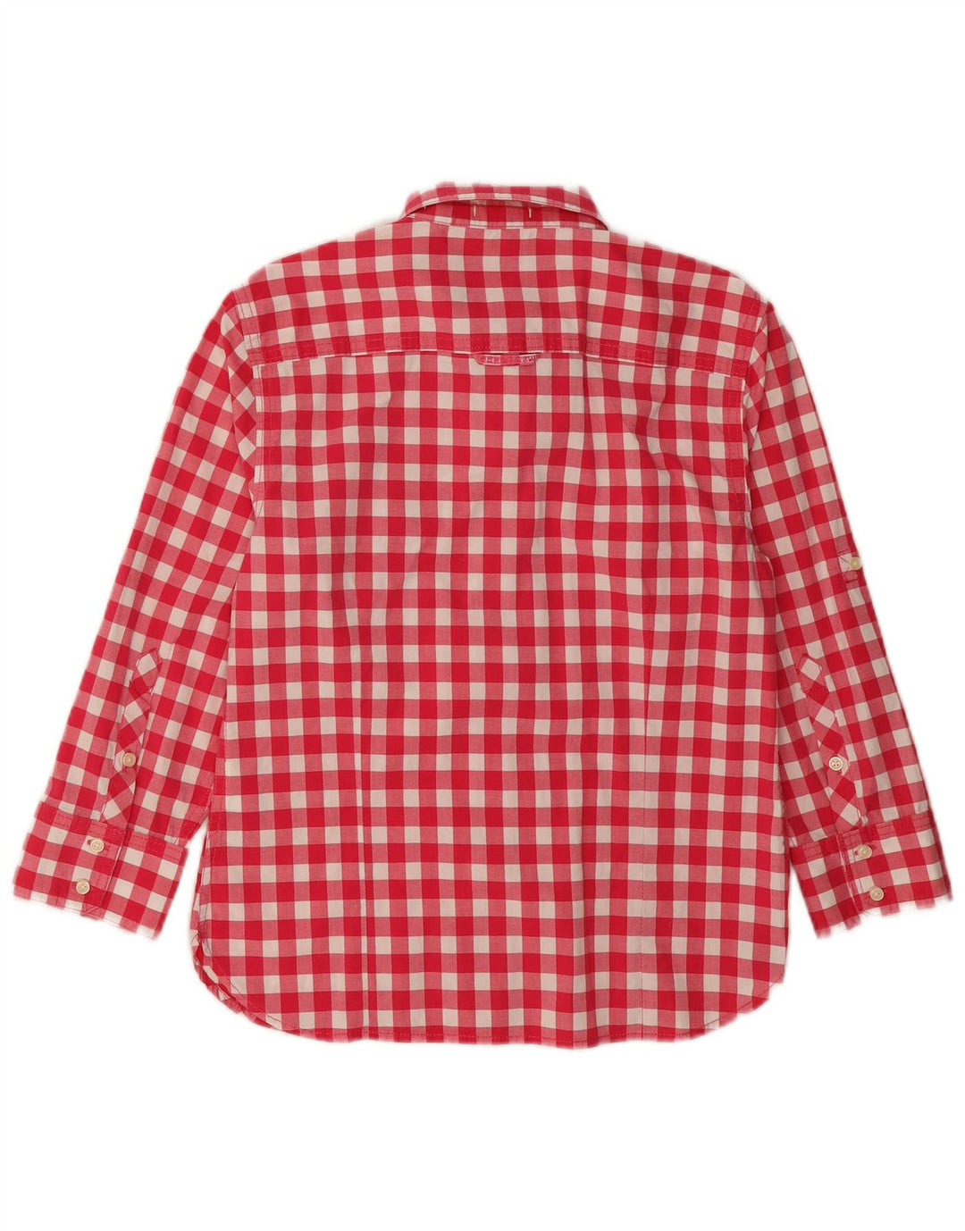 SUPERDRY Womens 3/4 Sleeve Shirt UK 12 Medium Pink Gingham Cotton