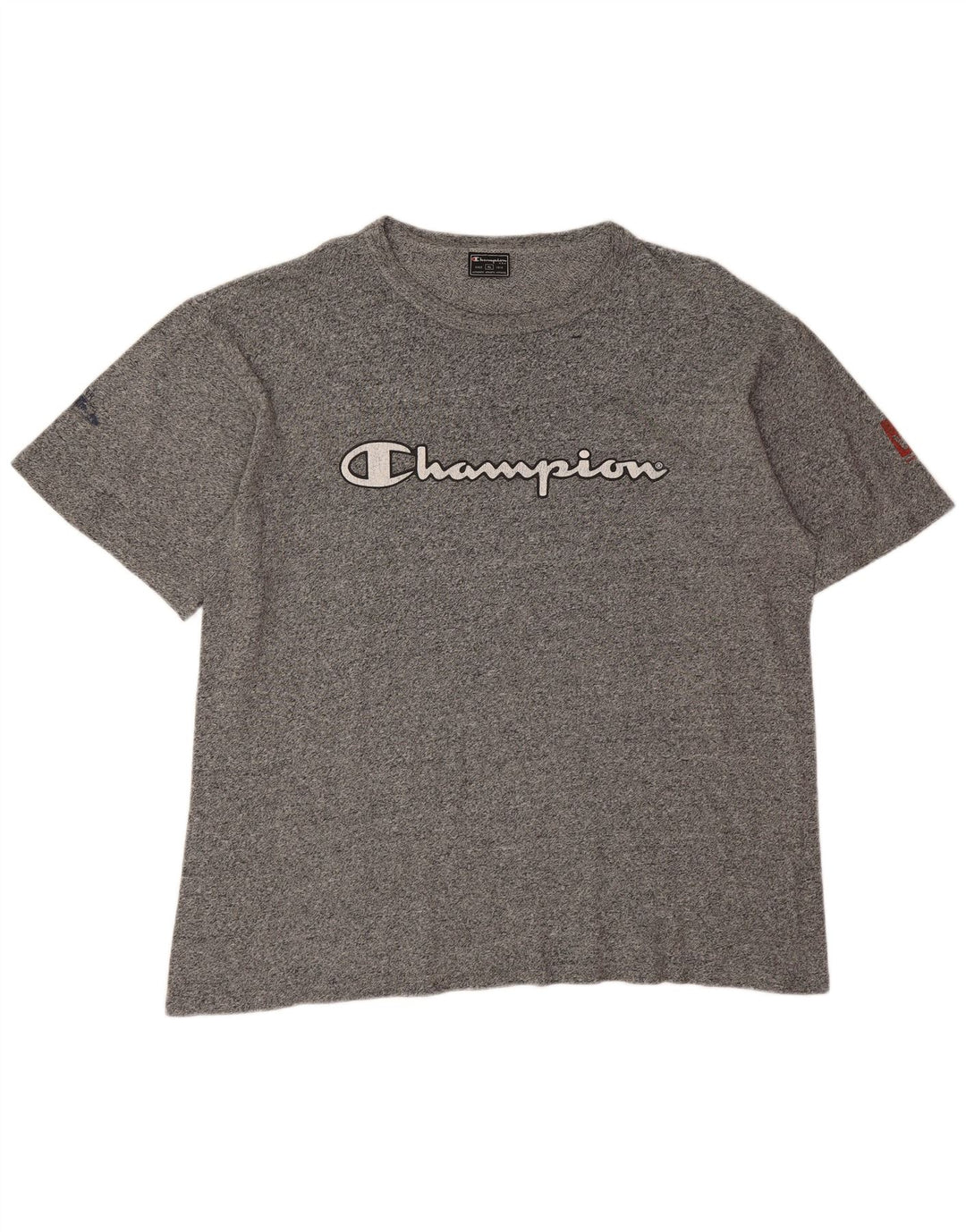 Champion Herren Grafik-T-Shirt-Oberteil XL Grau meliert