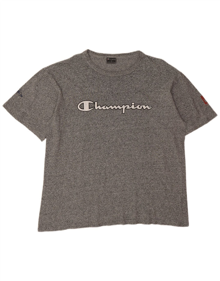 Champion Herren Grafik-T-Shirt-Oberteil XL Grau meliert