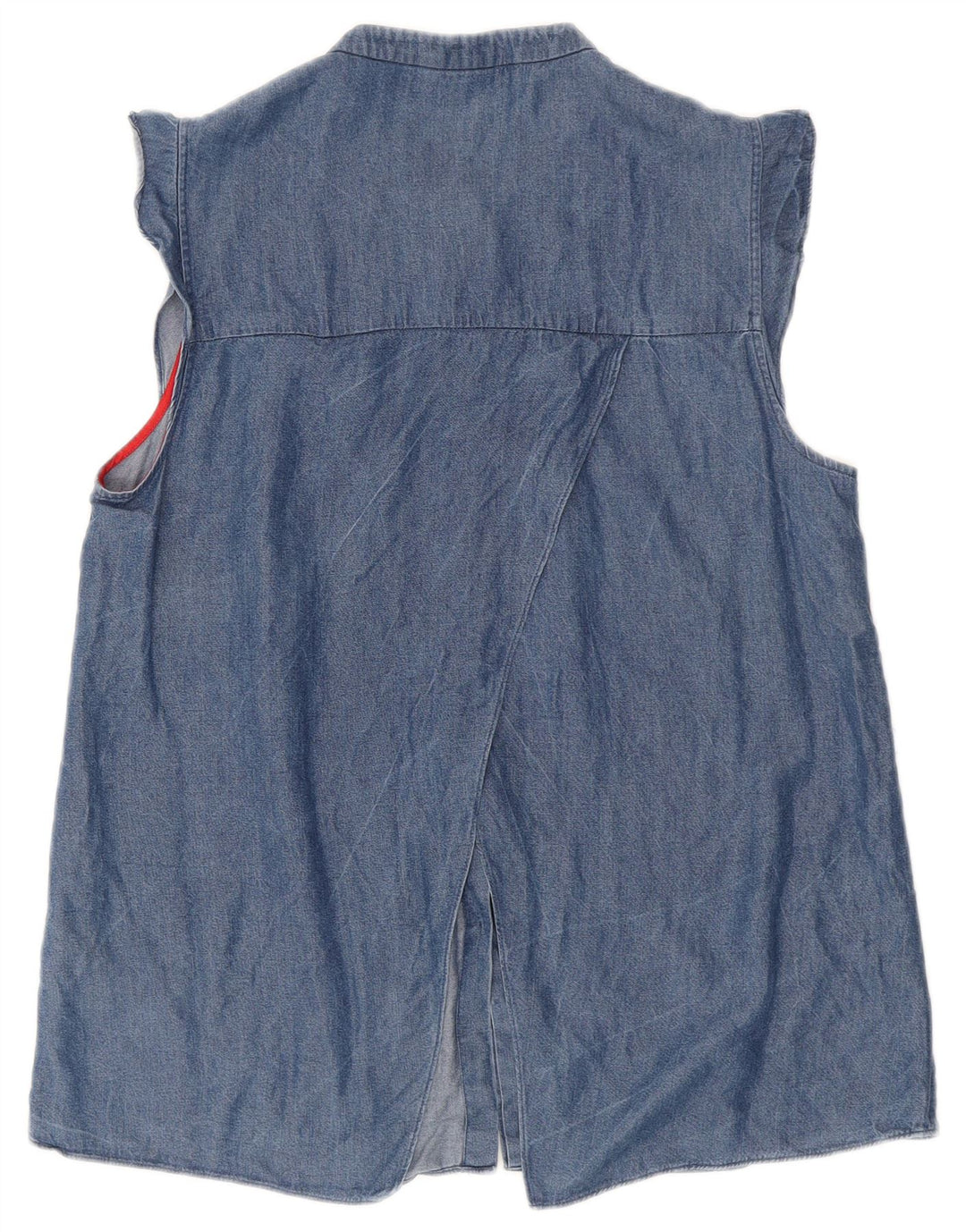 Ted Baker Damen-Jeanshemd mit lockerer Passform, ärmellos, Größe 2, klein, blaues Lyocell
