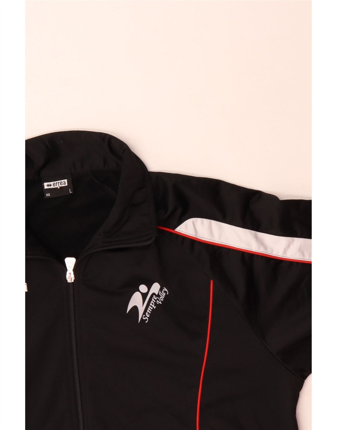 ERREA Herren-Trainingsanzugoberteil mit Grafik, groß, schwarzes Farbblock-Polyester