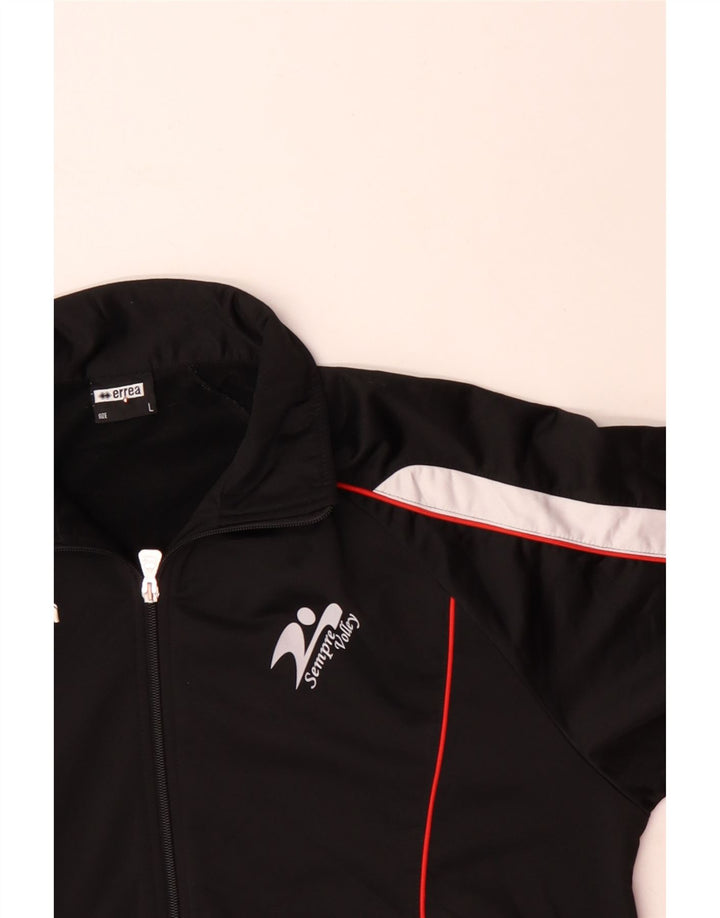 ERREA Herren-Trainingsanzugoberteil mit Grafik, groß, schwarzes Farbblock-Polyester