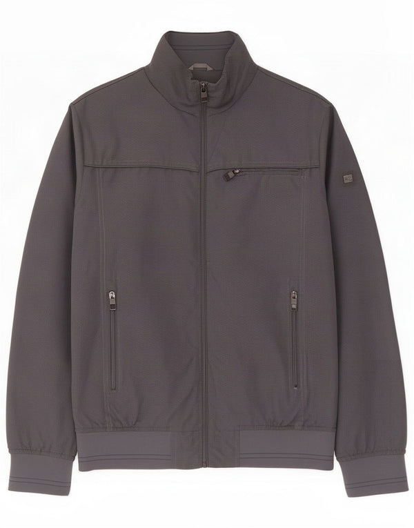 Wampum Mens Bomber Jacket UK 38 Medium Grey Polyester