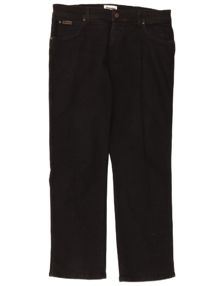 Wrangler Herren Texas Straight Jeans W36 L30 Schwarze Baumwolle