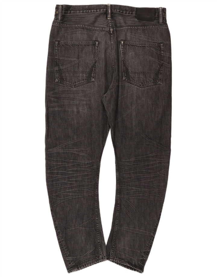 All Saints Slim-Jeans für Herren, W34, L27, schwarze Baumwolle