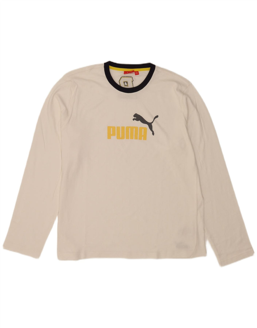 Puma Herren Graphic Top Langarm XL Weiße Baumwolle