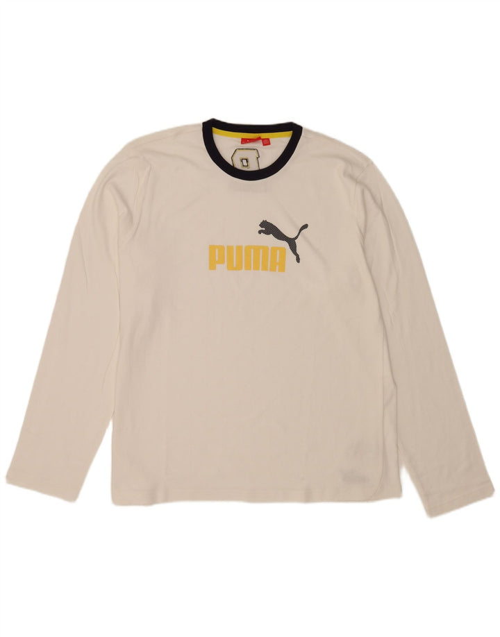 Puma Herren Graphic Top Langarm XL Weiße Baumwolle