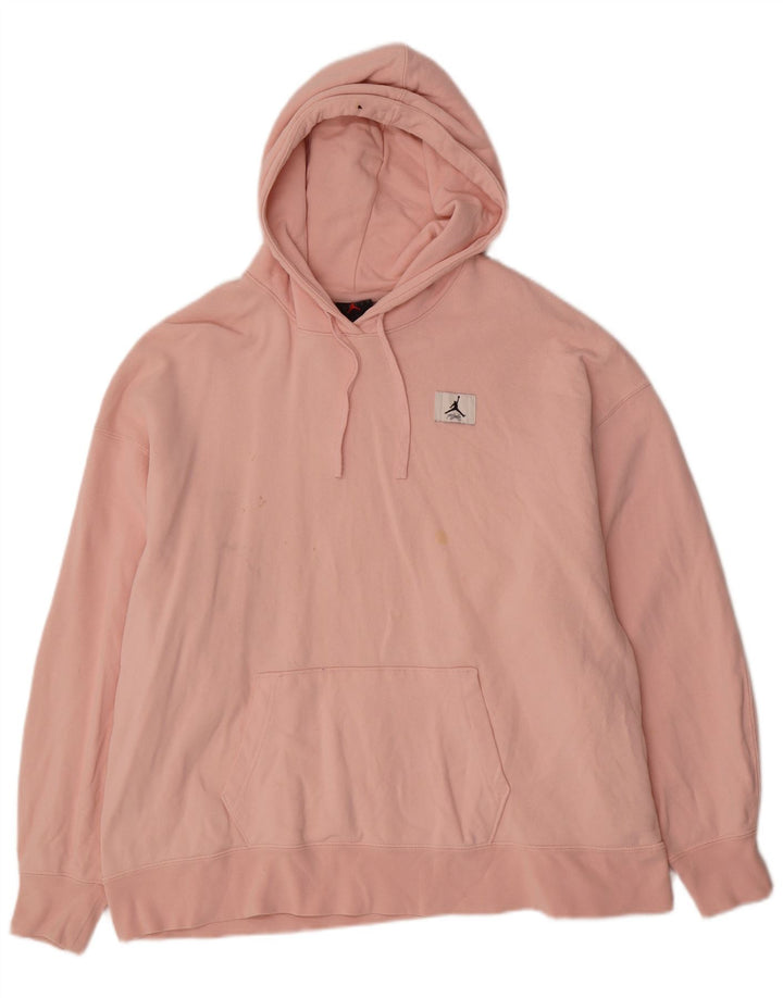 Jordan Herren-Kapuzenpullover in Übergröße, Baumwolle in Mittelrosa