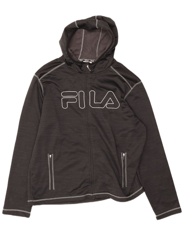 Fila Herren Graphic Zip Hoodie Pullover 2XL Schwarz Polyester