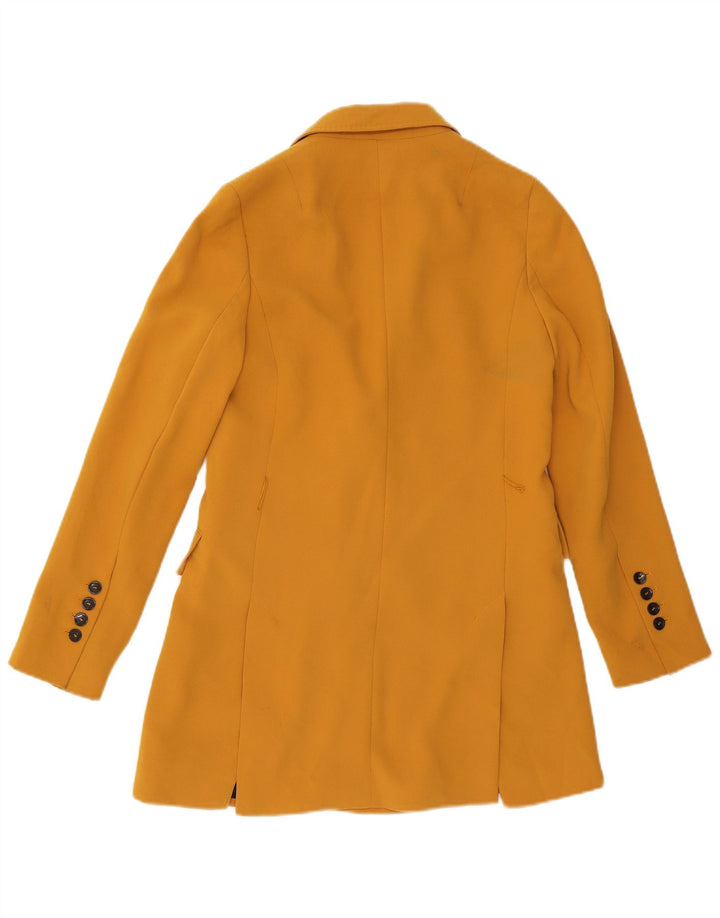 Zara Damen Übergroßer zweireihiger Mantel UK 6 XS Gelb Polyester