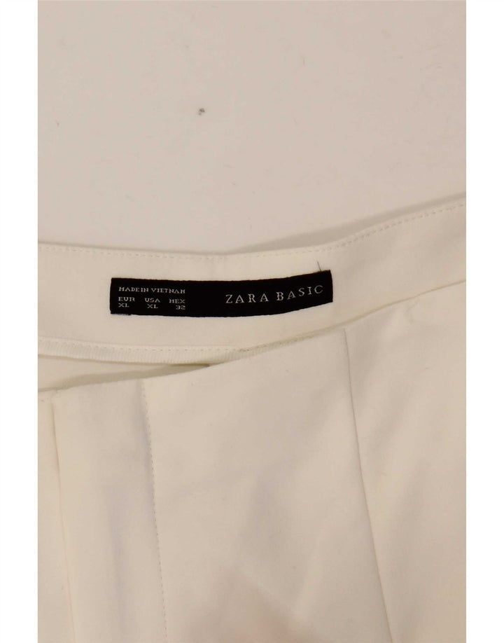 Zara Damen Bootcut Freizeithose XL W32 L32 Weiß