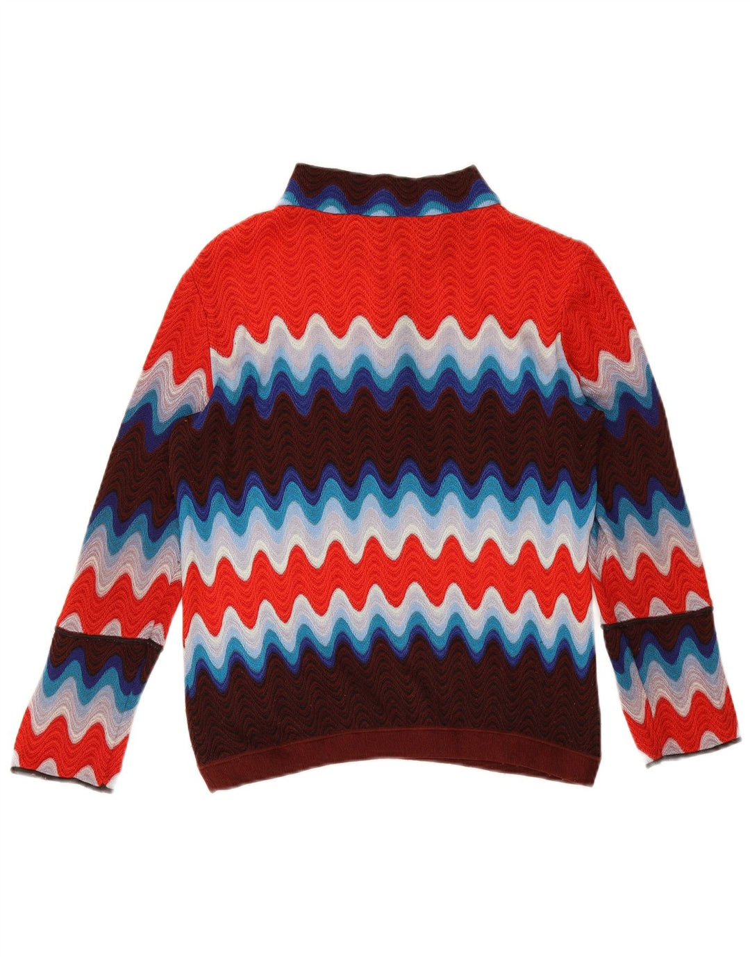 Vintage Damen-Pullover mit Knopfkragen, Gr. 12, mittelmehrfarbig