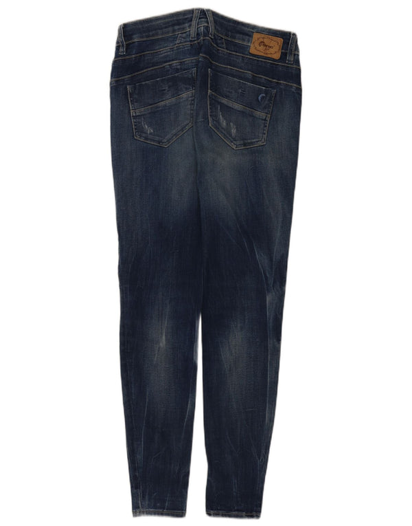Gang Damen Distressed Skinny Jeans W28 L30 Marineblau