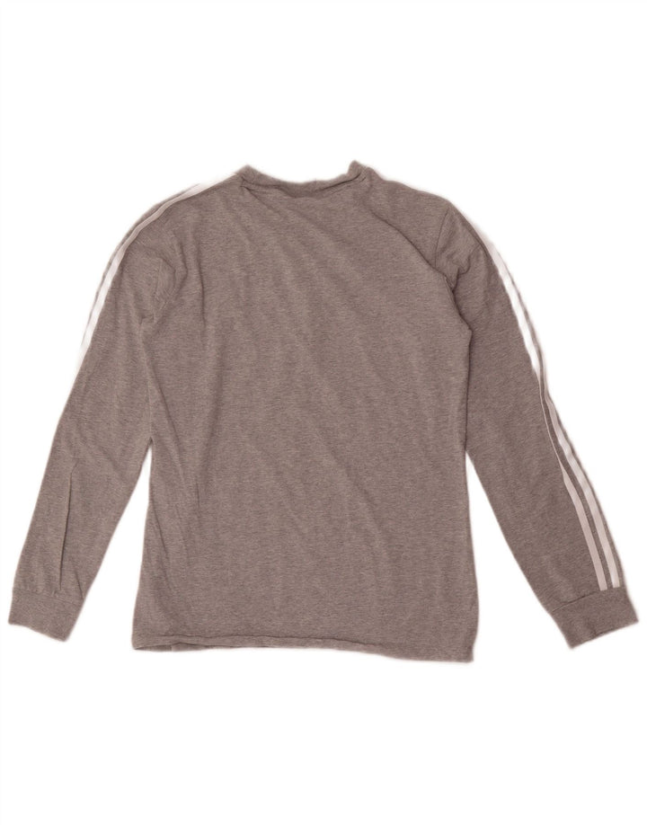 Adidas Damen Top Langarm UK 12 Mittelgraue Baumwolle