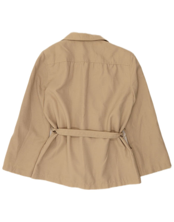 Vintage Damen Blazer Jacke UK 14 Medium Beige Polyester