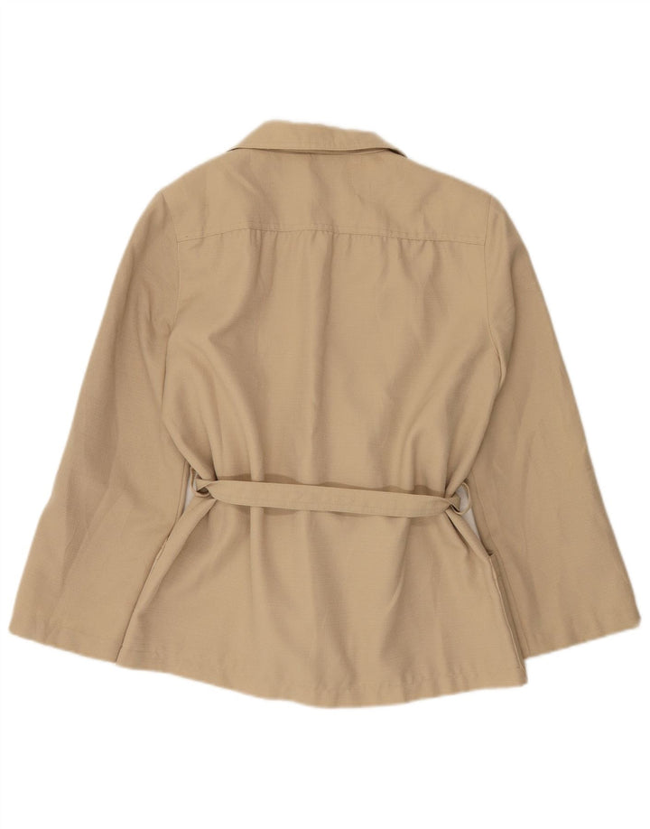 Vintage Damen Blazer Jacke UK 14 Medium Beige Polyester