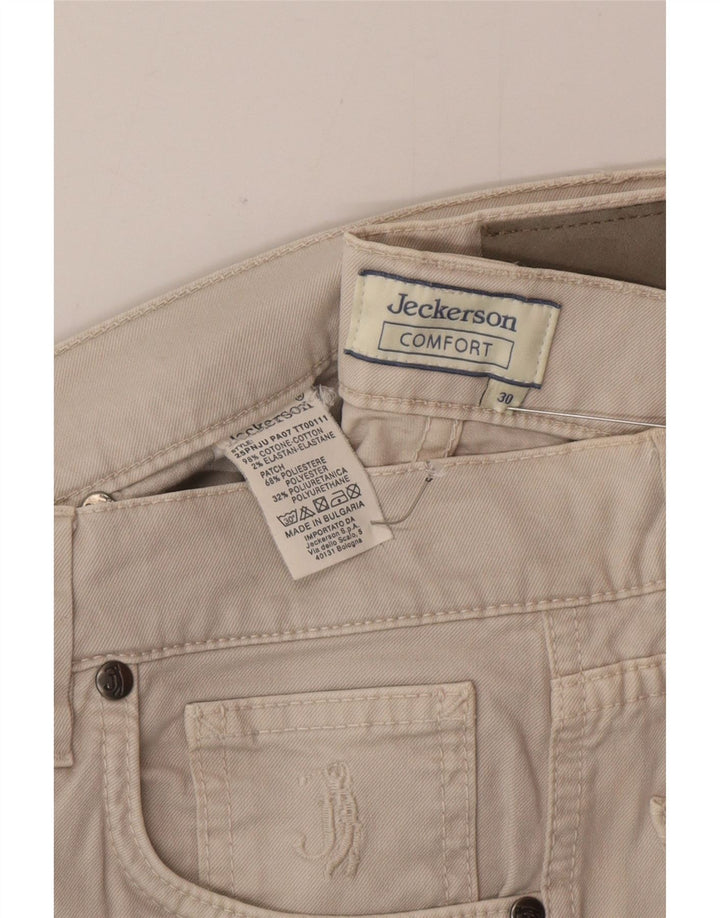 Jeckerson Herren Slim Jeans W30 L30 Beige Baumwolle