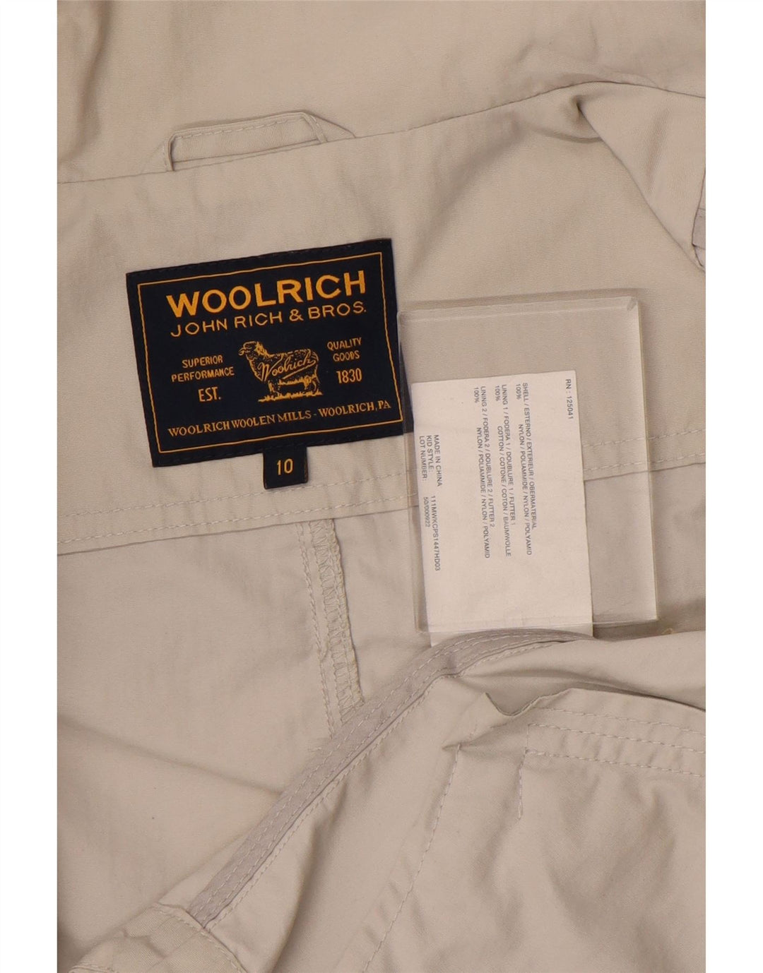 WOOLRICH Bomberjacke für Mädchen, 9–10 Jahre, graues Nylon
