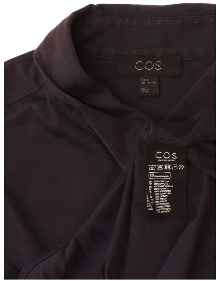 Cos Herren-Kurzarmhemd, groß, marineblau, Baumwolle
