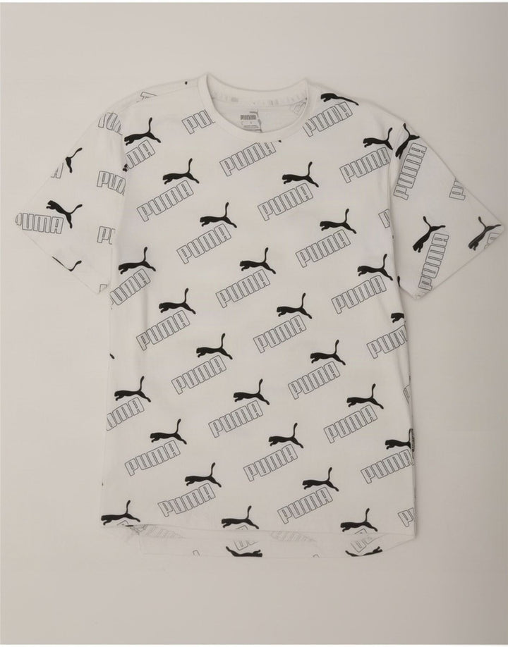 Puma Herren-T-Shirt mit Grafik, Größe S, weiße Baumwolle