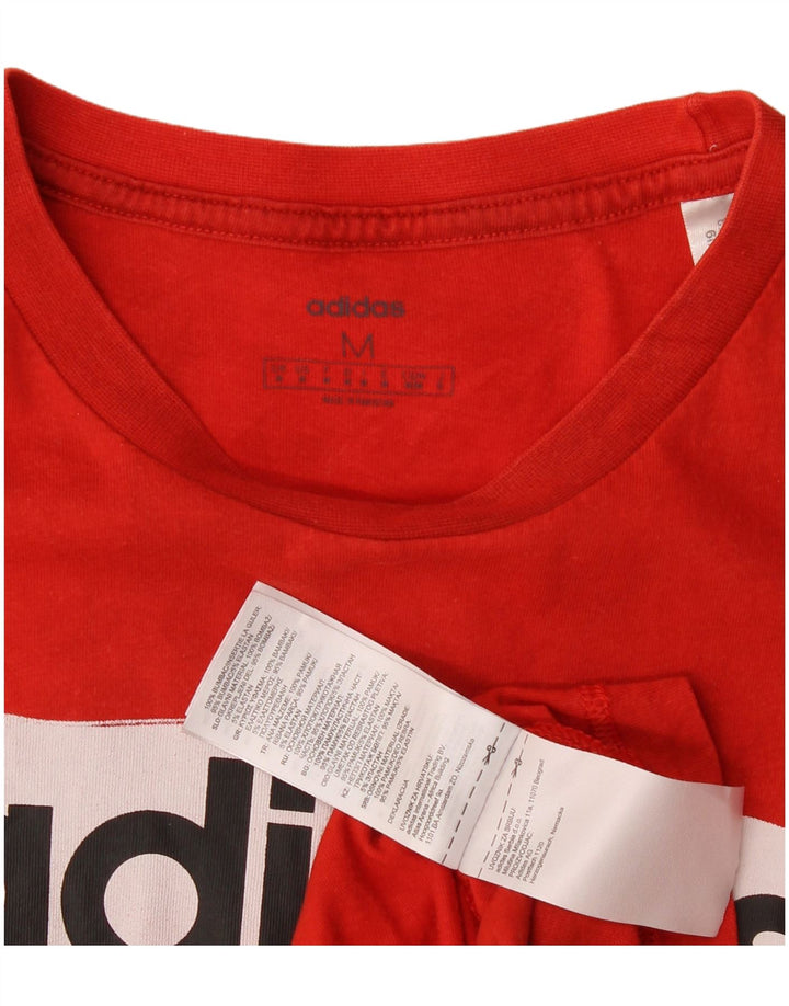 Adidas Herren Grafik-T-Shirt aus mittelroter Baumwolle