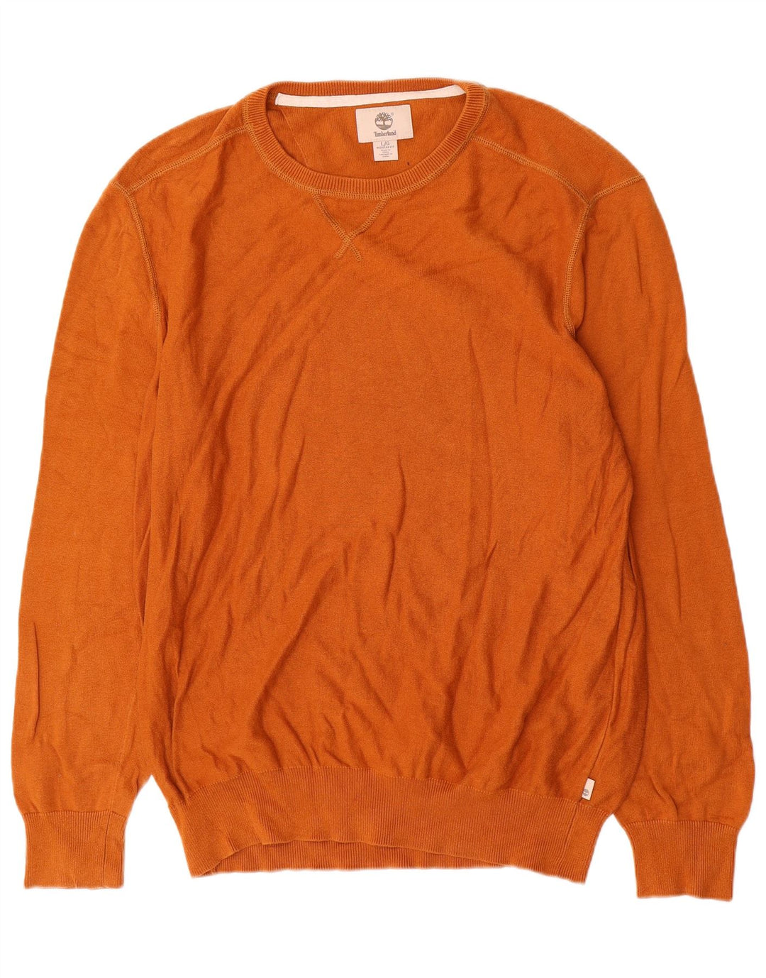 Timberland Herren-Pullover mit normaler Passform, Rundhalsausschnitt, Größe L, Orange, Baumwolle